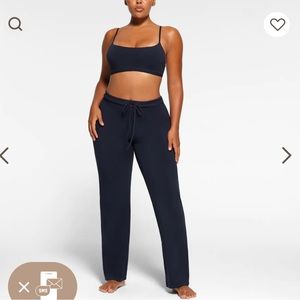 Skims Cotton Jersey Straight Leg Pants